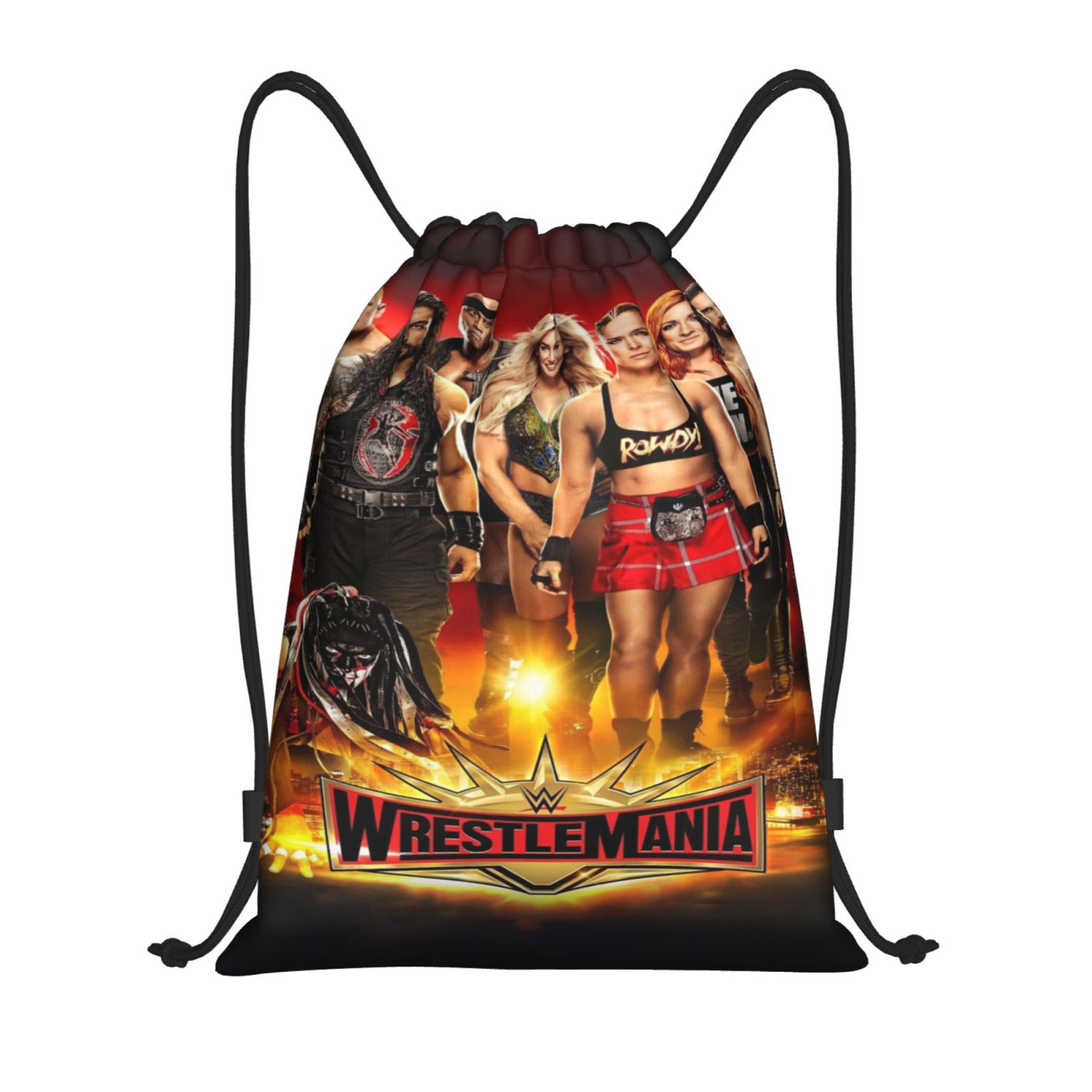 Wwe Drawstring Bag Sports Fitness Bag Waterproof Rope Bag For Training Traveling Hiking Gym Sackpack String Bag For Women Men Small